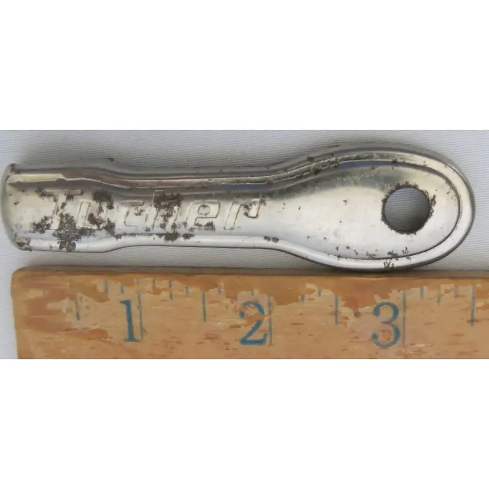 Vintage German Tucher Brau Beer Bottle Opener Church Key Collectible Silver 60's